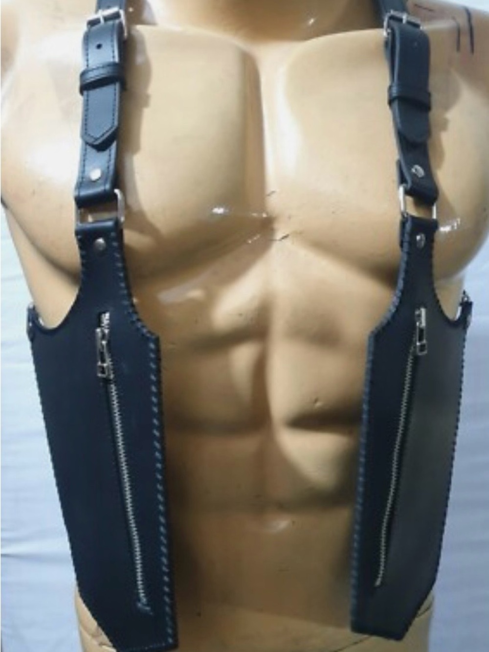 Black Leather Harness Chest Rig Bag